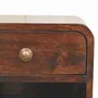 Night tables - Artisan Furniture Solid Wood Mini Curved California Walnut Wall Mounted Nightstand with Open Slot, 1 Drawer, Dark Brown - ARTISAN FURNITURE
