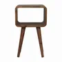 Night tables - Artisan Furniture Solid Wood Mini Curved Open Nightstand, Open Slot, Light Brown - ARTISAN FURNITURE