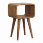 Night tables - Artisan Furniture Solid Wood Mini Curved Open Nightstand, Open Slot, Light Brown - ARTISAN FURNITURE