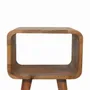 Night tables - Artisan Furniture Solid Wood Mini Curved Open Nightstand, Open Slot, Light Brown - ARTISAN FURNITURE
