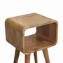 Night tables - Artisan Furniture Solid Wood Mini Curved Open Nightstand, Open Slot, Light Brown - ARTISAN FURNITURE
