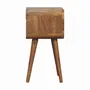 Night tables - Artisan Furniture Solid Wood Mini Curved Open Nightstand, Open Slot, Light Brown - ARTISAN FURNITURE