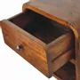 Night tables - Artisan Furniture Solid Wood Mini Curve Floating Nightstand, 1 Drawer and Open Slot, Dark Brown - ARTISAN FURNITURE