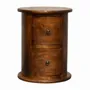 Chiffonniers - Artisan Furniture en bois massif Mini Drum Commode, 2 Tiroirs, Commodenut, Marron - ARTISAN FURNITURE