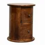 Chiffonniers - Artisan Furniture en bois massif Mini Drum Commode, 2 Tiroirs, Commodenut, Marron - ARTISAN FURNITURE