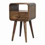Night tables - Artisan Furniture Solid Wood Mini Grey Wash Curve Open Nightstand, 1 Drawer and Open Slot, Grey - ARTISAN FURNITURE