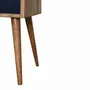 Night tables - Artisan Furniture Solid Wood Mini Navy Blue Hand Painted Nightstand, 1 Drawer and Open Shelf, Light Brown - ARTISAN FURNITURE