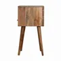 Night tables - Artisan Furniture Solid Wood Mini Navy Blue Hand Painted Nightstand, 1 Drawer and Open Shelf, Light Brown - ARTISAN FURNITURE