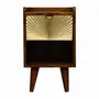 Night tables - Artisan Furniture Solid Wood Mini Manila Gold Nightstand, 1 Drawer and Open Slot, Dark Brown - ARTISAN FURNITURE