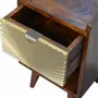 Night tables - Artisan Furniture Solid Wood Mini Manila Gold Nightstand, 1 Drawer and Open Slot, Dark Brown - ARTISAN FURNITURE