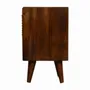 Night tables - Artisan Furniture Solid Wood Mini Manila Gold Nightstand, 1 Drawer and Open Slot, Dark Brown - ARTISAN FURNITURE