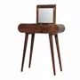 Autres tables  - Artisan Furniture en bois massif Mini Rond Commodenut coiffeuse pliante, 4 Rangement Compartments avec Miroir, Marron Foncé - ARTISAN FURNITURE
