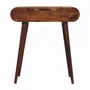 Autres tables  - Artisan Furniture en bois massif Mini Rond Commodenut coiffeuse pliante, 4 Rangement Compartments avec Miroir, Marron Foncé - ARTISAN FURNITURE