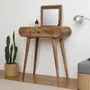 Autres tables  - Artisan Furniture en bois massif Mini Rond Dressing Table, 1 Tiroir avec Rangement Compartments, Pieds nordiques, Chêne clair, Marron - ARTISAN FURNITURE