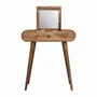 Autres tables  - Artisan Furniture en bois massif Mini Rond Dressing Table, 1 Tiroir avec Rangement Compartments, Pieds nordiques, Chêne clair, Marron - ARTISAN FURNITURE