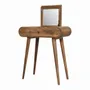 Autres tables  - Artisan Furniture en bois massif Mini Rond Dressing Table, 1 Tiroir avec Rangement Compartments, Pieds nordiques, Chêne clair, Marron - ARTISAN FURNITURE