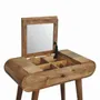 Autres tables  - Artisan Furniture en bois massif Mini Rond Dressing Table, 1 Tiroir avec Rangement Compartments, Pieds nordiques, Chêne clair, Marron - ARTISAN FURNITURE