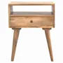 Tables de nuit - Artisan Furniture en bois massif Modern Table de chevet, 1 Tiroir et Niche ouverte, Beige - ARTISAN FURNITURE