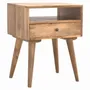 Tables de nuit - Artisan Furniture en bois massif Modern Table de chevet, 1 Tiroir et Niche ouverte, Beige - ARTISAN FURNITURE