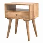 Tables de nuit - Artisan Furniture en bois massif Modern Table de chevet, 1 Tiroir et Niche ouverte, Beige - ARTISAN FURNITURE