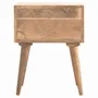 Night tables - Artisan Furniture Solid Wood Modern Nightstand, 2 Drawers, Nordic Legs, Oak-ish, Brown - ARTISAN FURNITURE