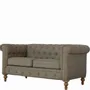 Sofas - Artisan Furniture Solid Wood Multi Tweed 2 Seat Chesterfield, Upholstered, Grey and Brown - ARTISAN FURNITURE