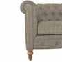 Sofas - Artisan Furniture Solid Wood Multi Tweed 2 Seat Chesterfield, Upholstered, Grey and Brown - ARTISAN FURNITURE