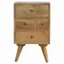 Night tables - Artisan Furniture Solid Wood Wall Mounted Rounded Nightstand, 4 Drawers, Light Brown - ARTISAN FURNITURE