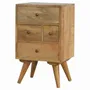 Night tables - Artisan Furniture Solid Wood Wall Mounted Rounded Nightstand, 4 Drawers, Light Brown - ARTISAN FURNITURE