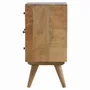 Night tables - Artisan Furniture Solid Wood Wall Mounted Rounded Nightstand, 4 Drawers, Light Brown - ARTISAN FURNITURE