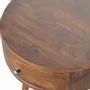 Tables de nuit - Artisan Furniture en bois massif Nordique Commodenut Circulaire Table de chevet, 1 Tiroir, Marron Foncé - ARTISAN FURNITURE