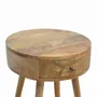 Night tables - Artisan Furniture Solid Wood Nordic Circular Shaped Nightstand, 1 Drawer, Beige - ARTISAN FURNITURE