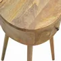 Night tables - Artisan Furniture Solid Wood Nordic Circular Shaped Nightstand, 1 Drawer, Beige - ARTISAN FURNITURE