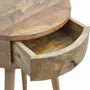 Night tables - Artisan Furniture Solid Wood Nordic Circular Shaped Nightstand, 1 Drawer, Beige - ARTISAN FURNITURE