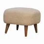 Poufs - Artisan Furniture en bois massif Rembourré Boucle Cream Square Repose-pieds, Marron et Cream - ARTISAN FURNITURE