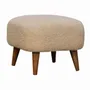 Poufs - Artisan Furniture en bois massif Rembourré Boucle Cream Square Repose-pieds, Marron et Cream - ARTISAN FURNITURE