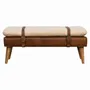 Bancs - Artisan Furniture en bois massif Rembourré Bouclé Buffalo Hide Leather Banc, Beige - ARTISAN FURNITURE