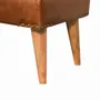Bancs - Artisan Furniture en bois massif Rembourré Bouclé Buffalo Hide Leather Banc, Beige - ARTISAN FURNITURE