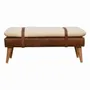 Bancs - Artisan Furniture en bois massif Rembourré Bouclé Buffalo Hide Leather Banc, Beige - ARTISAN FURNITURE