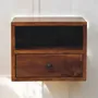 Tables de nuit - Artisan Furniture en bois massif Solis Mural Table de chevet, 1 Tiroir et Niche ouverte, Commodenut, Marron Foncé - ARTISAN FURNITURE