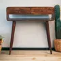 Console table - Artisan Furniture Solid Wood Sonata Chestnut Console Table, 2 Drawers and Open Slot, Dark Brown - ARTISAN FURNITURE