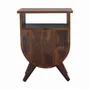 Tables de nuit - Artisan Furniture en bois massif Split Commodenut Table de chevet, 2 Tiroirs, 1 Niche ouverte, Marron Foncé - ARTISAN FURNITURE