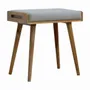Stools - Artisan Furniture Solid Wood Tweed Tray Style Footstool, Upholstered, Nordic Legs, Grey and Brown - ARTISAN FURNITURE