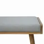 Stools - Artisan Furniture Solid Wood Tweed Tray Style Footstool, Upholstered, Nordic Legs, Grey and Brown - ARTISAN FURNITURE