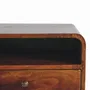 Night tables - Artisan Furniture Solid Wood Large Chestnut Curve Floating Nightstand, 1 Drawer and Open Slot, Dark Brown - ARTISAN FURNITURE