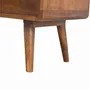 TV stands - Artisan Furniture Solid Wood Curved Chestnut Media Unit, 2 Drawers, 1 Open Slot, Dark Brown - ARTISAN FURNITURE