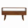 TV stands - Artisan Furniture Solid Wood Curved Chestnut Media Unit, 2 Drawers, 1 Open Slot, Dark Brown - ARTISAN FURNITURE