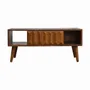 TV stands - Artisan Furniture Solid Wood Chestnut Prism Sliding Media Unit, Open Slot, Dark Brown - ARTISAN FURNITURE