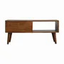 TV stands - Artisan Furniture Solid Wood Chestnut Prism Sliding Media Unit, Open Slot, Dark Brown - ARTISAN FURNITURE