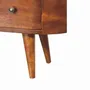 TV stands - Artisan Furniture Solid Wood Chestnut Round Open Media Unit, 2 Drawers, 1 Open Slot, Dark Brown - ARTISAN FURNITURE